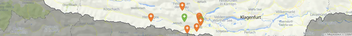 Map view for Pharmacies emergency services nearby Feistritz an der Gail (Villach (Land), Kärnten)